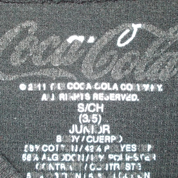VINTAGE COCA-COLA THERMAL T SZ S JUNIORS - Picture 3 of 3